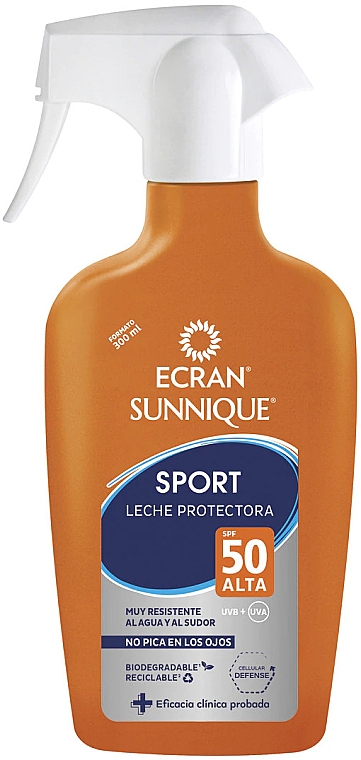 Mleczko do opalania w sprayu - Ecran Sunnique Spray Sport Protective Milk SPF50 — Zdjęcie N1