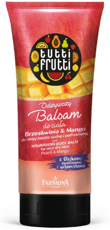 Balsam do ciała Brzoskwinia i mango - Farmona Tutti Frutti Nourishing Body Balm Peach & Mango — Zdjęcie N1