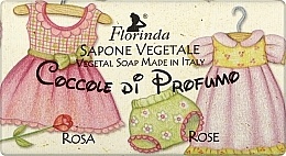 Naturalne mydło w kostce dla dzieci Róża - Florinda Sapone Vegetale Rose Vegetal Soap Handmade — Zdjęcie N1