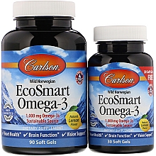 Kup Zestaw suplementów z kwasem Omega-3 - Carlson Labs EcoSmart Omega-3 (gel 90 caps + gel 30 caps)