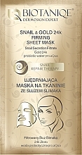 Ujędrniająca maska na tkaninie do twarzy - Biotaniqe Terapia śluzem ślimaka — Zdjęcie N1