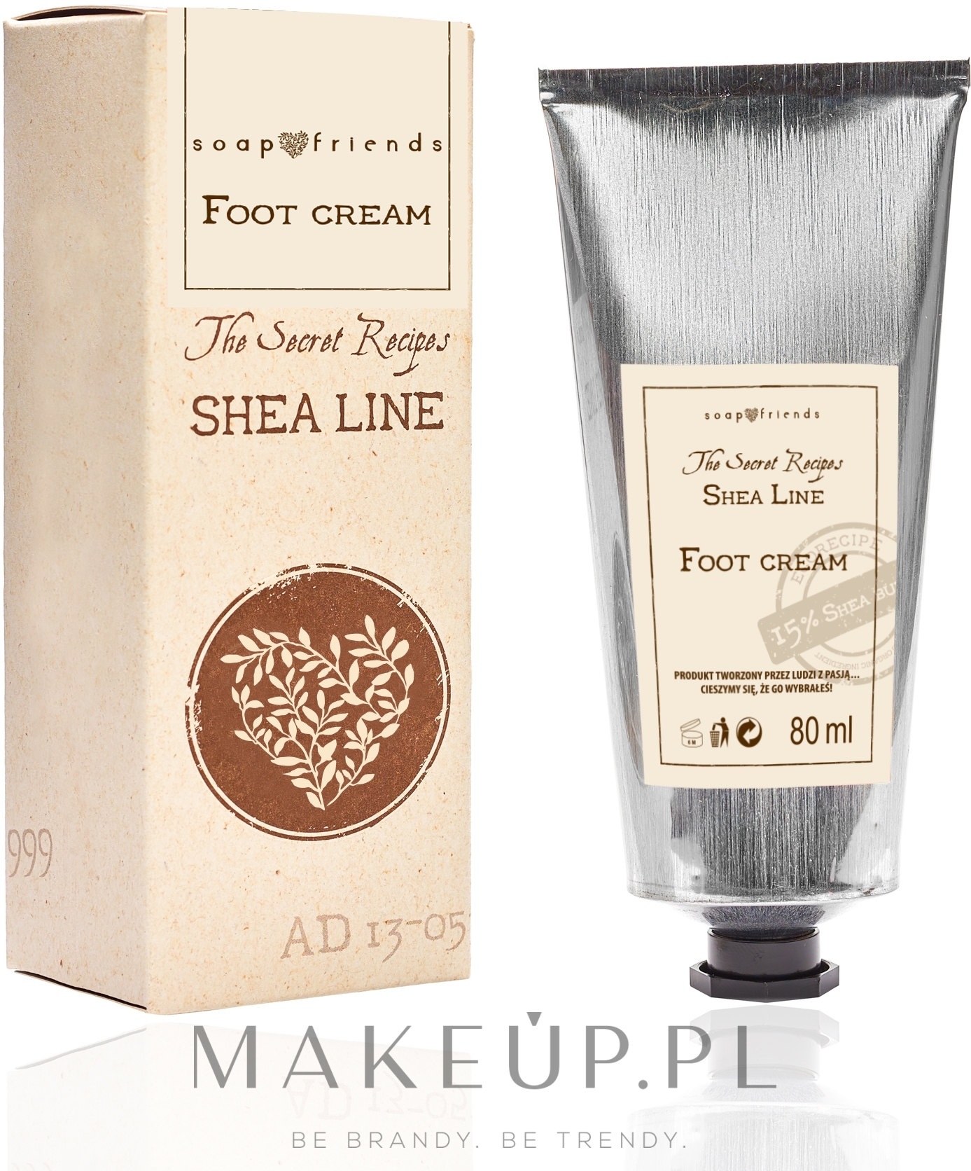 Zmiękczający krem do stóp z masłem shea - Soap&Friends Shea Line Foot Cream — Zdjęcie 80 ml