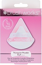 Zestaw puszków do nakładania pudru, 2 szt. - Brushworks Triangular Powder Puff Duo — Zdjęcie N1