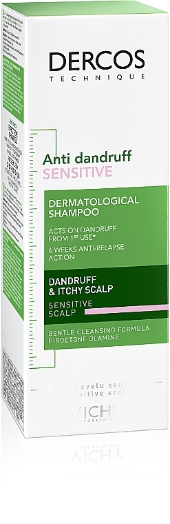 PRZECENA! Przeciwłupieżowy szampon z dwusiarczkiem selenu do skóry wrażliwej - Vichy Dercos Anti-Dandruff Sensitive Shampoo * — Zdjęcie N2