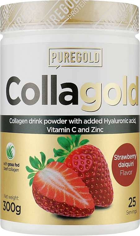 Kolagen z kwasem hialuronowym, witaminą C i cynkiem Truskawkowe Daiquiri - Pure Gold CollaGold Strawberry Daiquiri — Zdjęcie N1