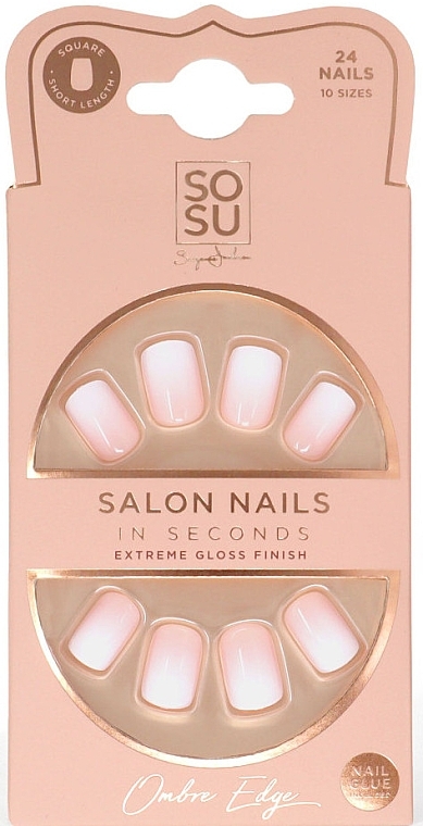 Zestaw sztucznych paznokci - Sosu by SJ Salon Nails In Seconds Ombre Edge — Zdjęcie N1