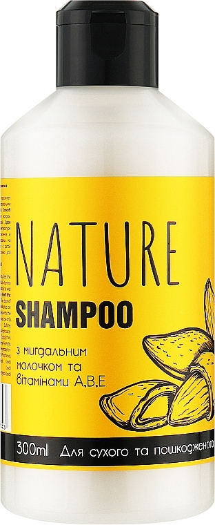 Szampon do włosów z mlekiem migdałowym i witaminami A, B, E - Bioton Cosmetics Nature Shampoo — Zdjęcie N1