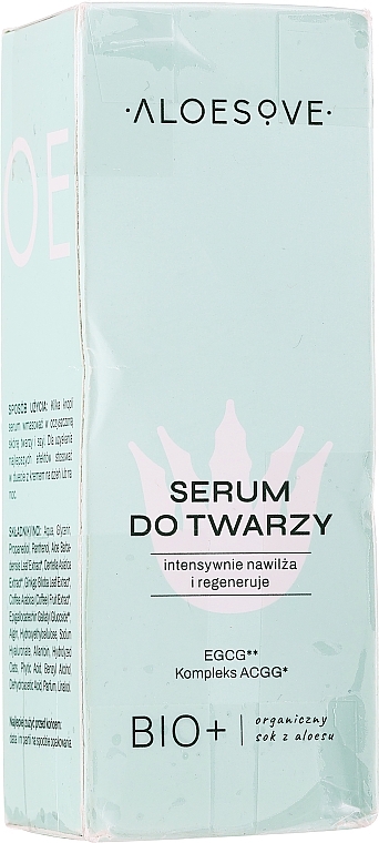 PRZECENA! Nawilżająco-regenerujące serum do twarzy z kwasem hialuronowym - Aloesove * — Zdjęcie N3