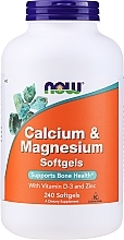 Kup Wapń i magnez + cynk + witamina D3 na zdrowe kości - Now Foods Calcium & Magnesium Softgels