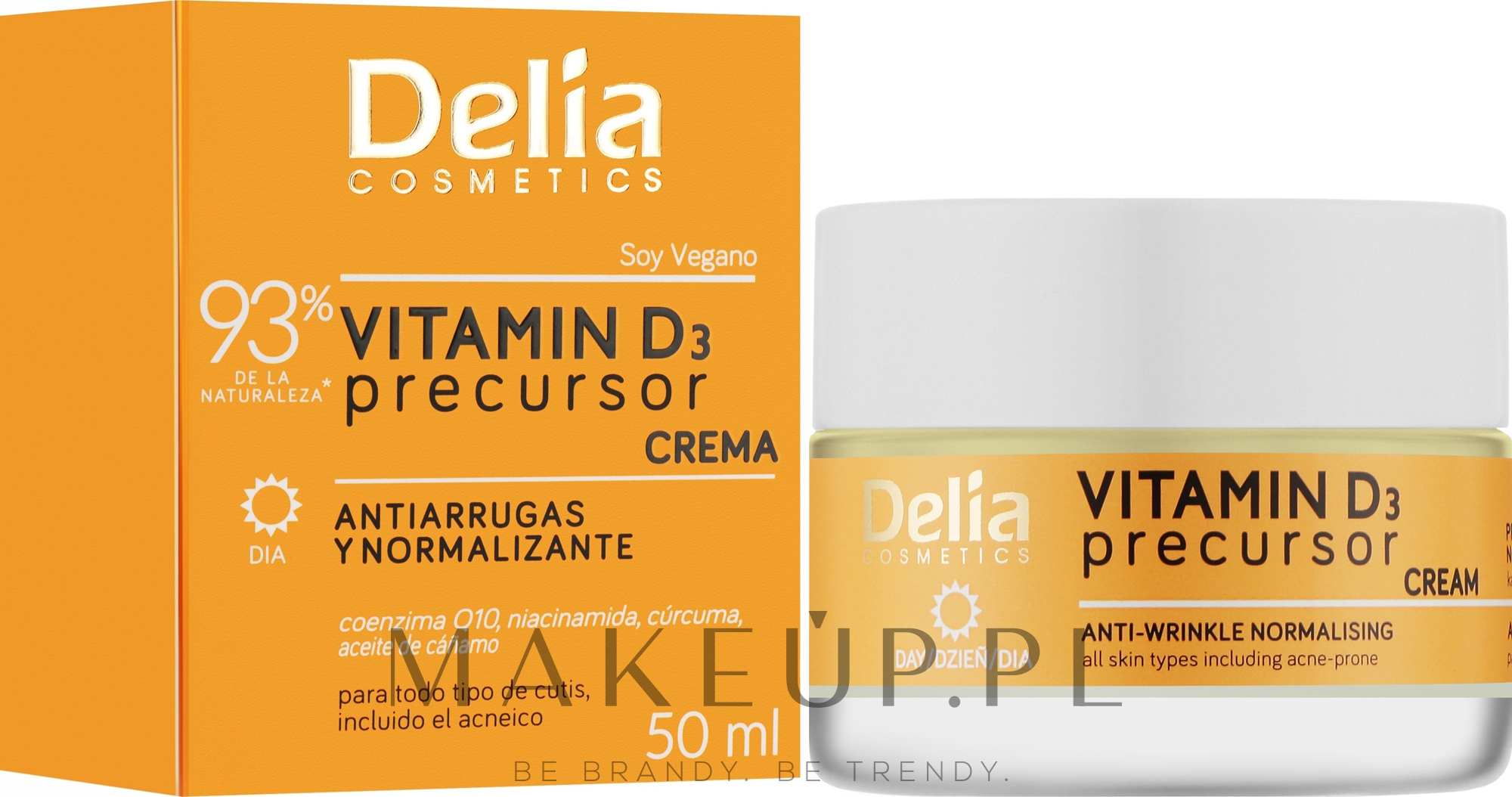 Krem przeciwzmarszczkowo-normalizujący z witaminą D3 - Delia Vitamin D3 Precursor Day Cream — Zdjęcie 50 ml