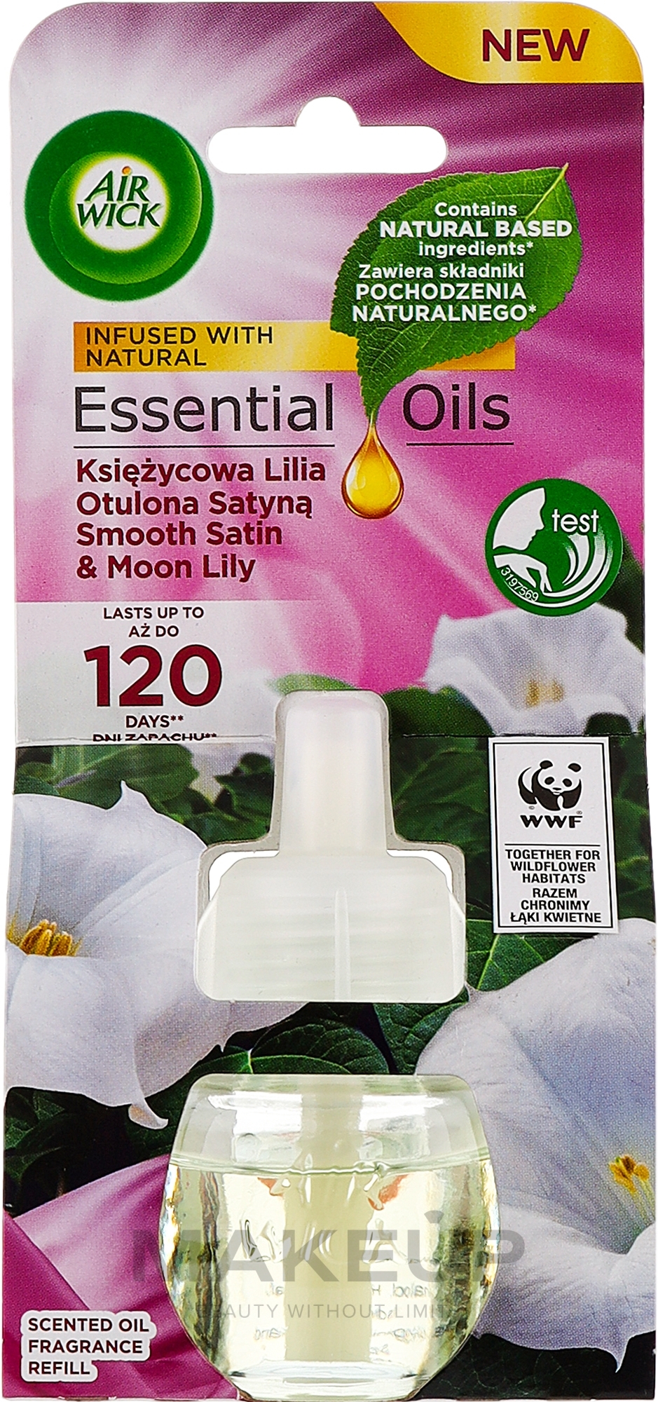 Elektryczny odświeżacz powietrza Księżycowa lilia otulona satyną - Air Wick Essential Oils Electric Smooth Satin & Moon Lily (wymienny wkład) — Zdjęcie 19 ml