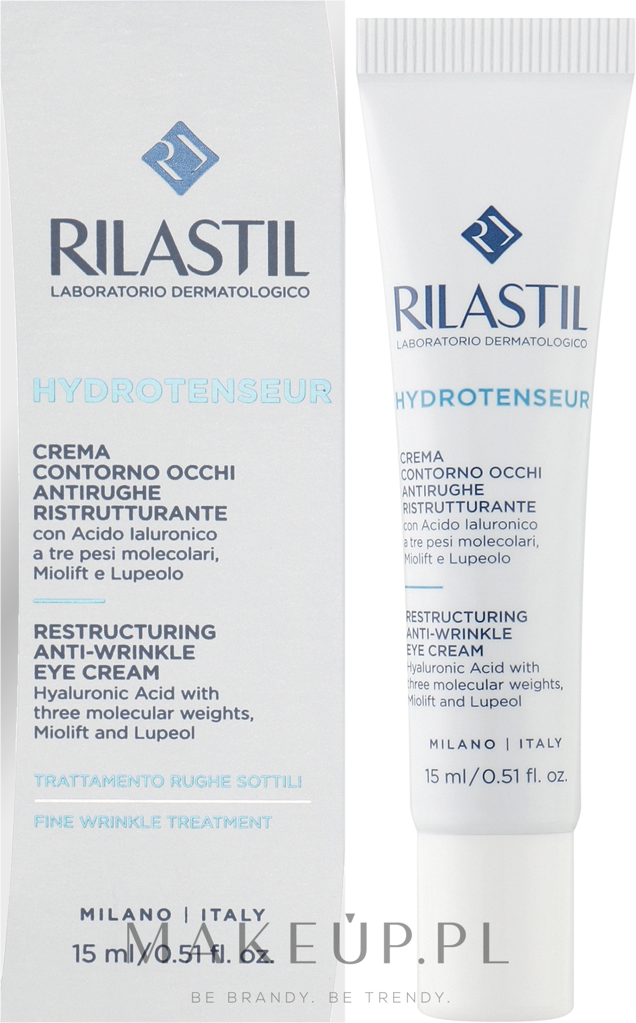 Przeciwzmarszczkowy, rewitalizujący krem ​​pod oczy - Rilastil Hydrotenseur Restructuring Anti-wrinkle Eye Cream — Zdjęcie 15 ml