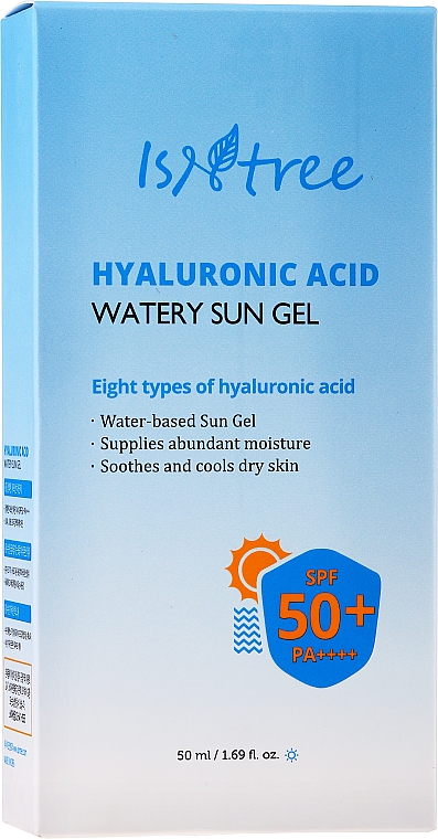 Żel do opalania z kwasem hialuronowym - Isntree Hyaluronic Acid Watery Sun Gel SPF 50+ PA++++ — Zdjęcie N2