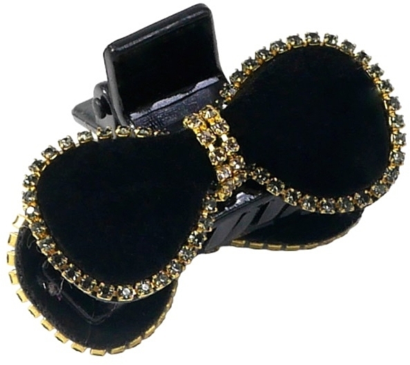 Klips krabowy, czarny z kamieniami - Lolita Accessories — Zdjęcie N1