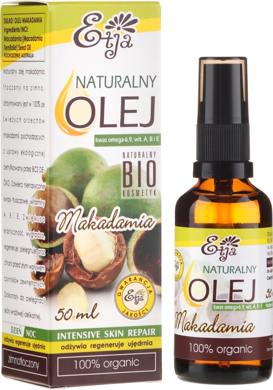 Naturalny olej makadamia - Etja — Zdjęcie N1