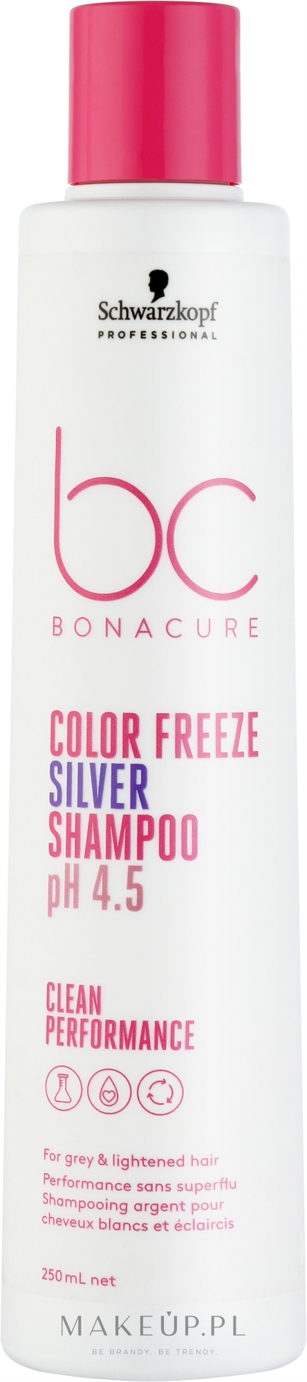 Szampon do włosów siwych i rozjaśnionych - Schwarzkopf Professional Bonacure Color Freeze Silver Shampoo pH 4.5 — Zdjęcie 250 ml