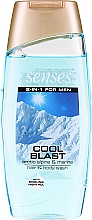 Szampon-żel pod prysznic dla mężczyzn - Avon Senses For Men Cool Blast Hair & Body Wash — Zdjęcie N1