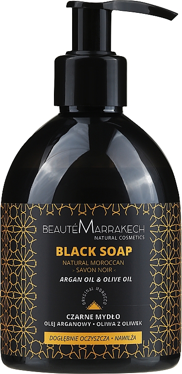 Czarne mydło w płynie z olejem arganowym - Beauté Marrakech Argan Black Liquid Soap  — Zdjęcie N1