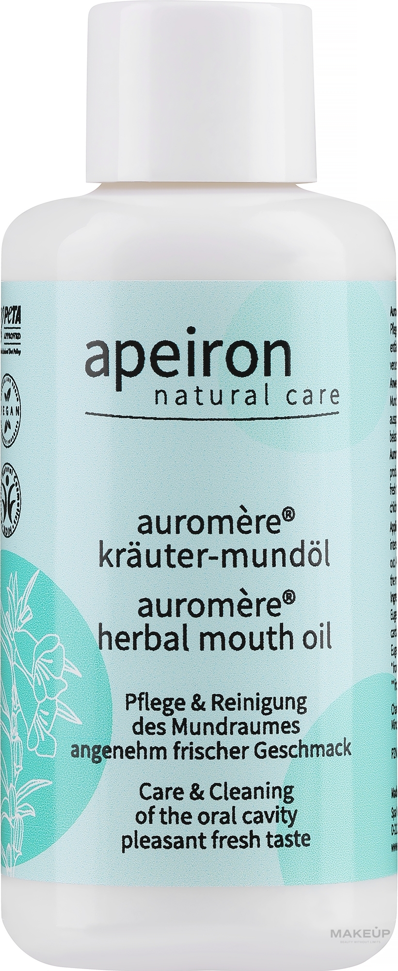 Olej do płukania jamy ustnej - Apeiron Auromere Herbal Mouth Oil — Zdjęcie 100 ml