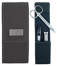 Zestaw do manicure, 5x11x2 cm, czarny - Erbe Solingen Manicure Pocket Case Hunter — Zdjęcie N1