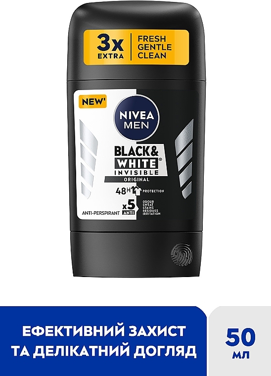 Antyperspirant w sztyfcie - NIVEA Black & White Invisible Original — Zdjęcie N3