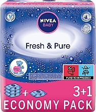 PRZECENA! Chusteczki nawilżające dla dzieci i niemowląt 4x63 szt - NIVEA BABY Fresh & Pure * — Zdjęcie N2