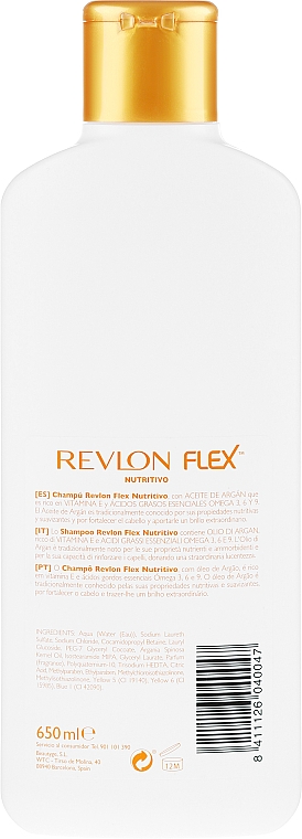 Szampon do włosów - Revlon Flex Nourishing Argan Oil Shampoo — Zdjęcie N2