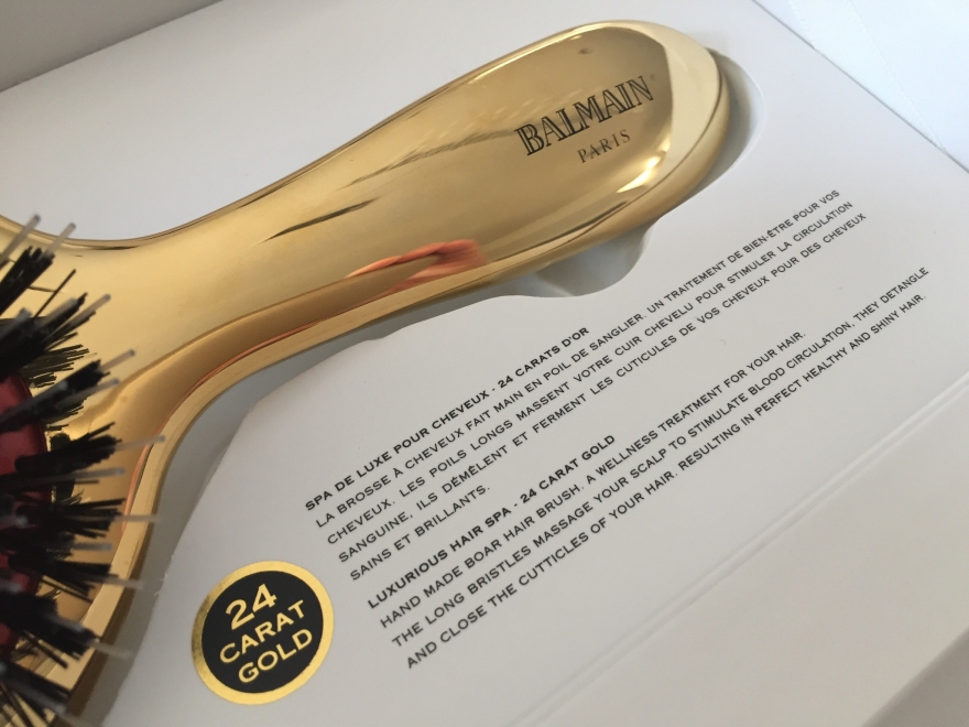Zestaw do włosów - Balmain Paris Hair Couture Luxurious Golden Spa (h/parfume 50 ml + h/elixir 20 ml + h/brush) — Zdjęcie N2