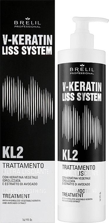 Ultra-wygładzająca kuracja do włosów - Brelil V-Keratin Liss System KL2 Ultra Smoothing Treatment — Zdjęcie N2