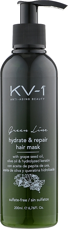 Nawilżająco-odżywcza maska do włosów - KV-1 Green Line Hydrate & Repair Hair Mask — Zdjęcie N1