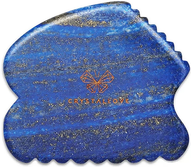 Masażer Guasha do twarzy wykonany z lapis lazuli, niebieski - Crystallove Lapis Lazuli Contour Gua Sha — Zdjęcie N1