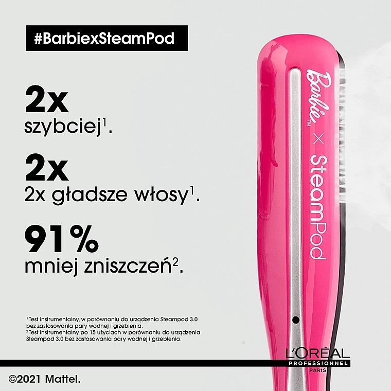 Prostownica parowa do włosów - L’Oréal Professionnel SteamPod 3.0 Barbie Limited Edition — Zdjęcie N3