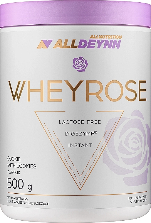 Białko z enzymami trawiennymi Ciasteczka - AllNutrition AllDeynn WheyRose Cookie With Cookies — Zdjęcie N1