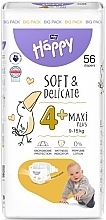 Pieluchy dziecięce 9-15 kg, rozmiar 4+ Maxi Plus, 56 szt. - Bella Baby Happy Soft & Delicate — Zdjęcie N1