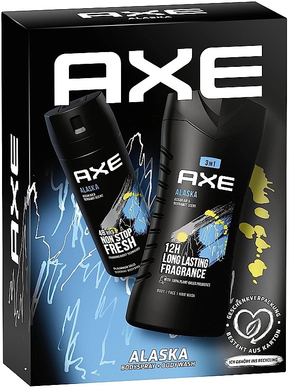 Zestaw dla mężczyzn - Axe Alaska Gift Set (sh/gel/250ml + b/spray/150ml) — Zdjęcie N1