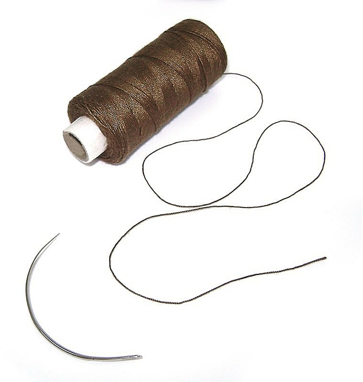 Nić do tworzenia warkoczy, brązowa - Balmain Paris Hair Couture SBW Thread 1 Weaving Needle Brown — Zdjęcie N1