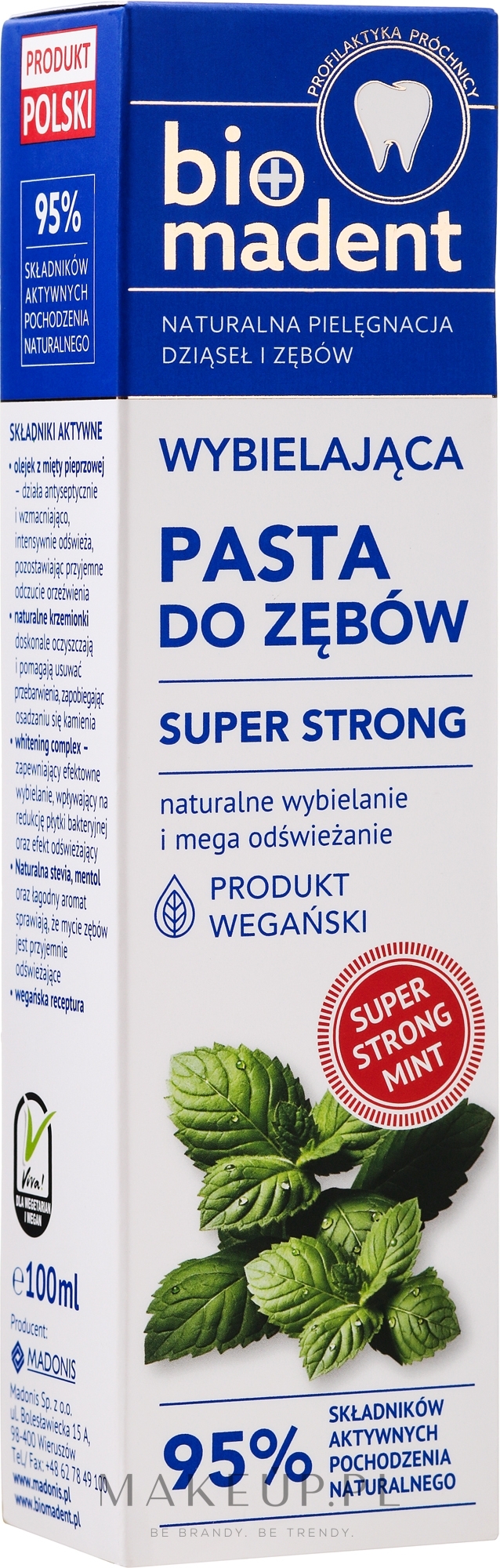 Wybielająca pasta do zębów Mięta - Bio Madent Super Strong — Zdjęcie 100 ml