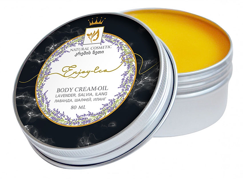 Naturalny krem-olejek do ciala Lawenda, szałwia i ylang - Enjoy & Joy Enjoy Eco Body Cream-oil — Zdjęcie N2