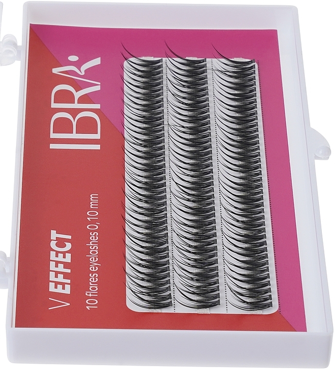 Kępki rzęs Efekt V B 0,10, 10 mm - Ibra 10 Flares Eyelash — Zdjęcie N2