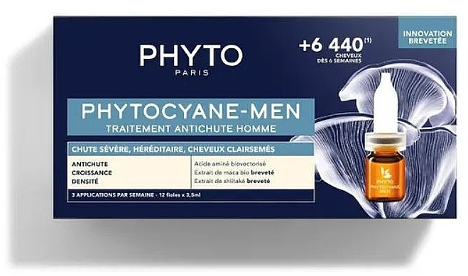 Ampułki przeciw wypadaniu włosów dla mężczyzn - Phyto Phytocyane Men Treatment — Zdjęcie N1