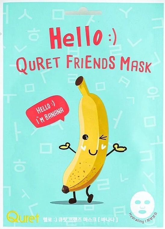 Maska w płachcie z ekstraktem z banana - Quret Hello Friends Banana Sheet Mask — Zdjęcie N1