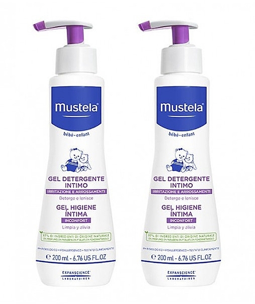 Zestaw - Mustela Bebe Intimate Cleansing Gel (2x200ml) — Zdjęcie N1