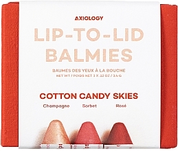 WYPRZEDAŻ Zestaw balsamów do ust, powiek i policzków - Axiology Lip-to-Lid Balmies Trio (lip/balm/3.4g) * — Zdjęcie N2