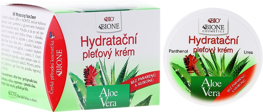 WYPRZEDAŻ Nawilżający krem do twarzy z aloesem - Bione Cosmetics Aloe Vera Hydrating Facial Cream With Panthenol And Ectoine * — Zdjęcie N1