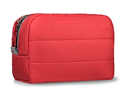 Pikowana kosmetyczka, czerwona - MAKEUP Cosmetic Bag Red — Zdjęcie N1