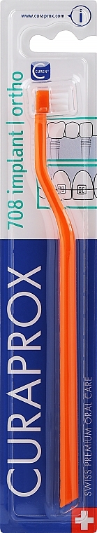 Szczoteczka jednopęczkowa Single CS 708, pomarańczowo-biała - Curaprox