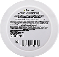 Maska do włosów z olejem arganowym i proteinami kaszmiru - Nacomi Natural — Zdjęcie N2