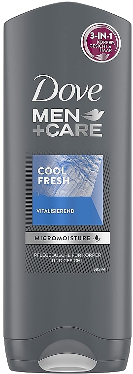 Odświeżający żel pod prysznic 3w1 cialo, twarz, wlosy - Dove Men+Care Cool Fresh Body, Face & Hair Wash — Zdjęcie N1
