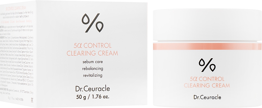Seboregulujący krem do twarzy - Dr.Ceuracle 5? Control Clearing Cream — Zdjęcie N1