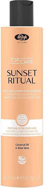 Szampon i żel pod prysznic 2 w 1 po kąpieli słonecznej - Lisap Top Care Sunset Ritual After-Sun Shampoo & Shower Gel — Zdjęcie N1